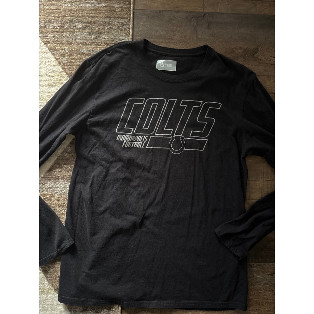 NFL Team Apparel Indianapolis Colts Long Sleeve Shirt Mens Large Black Silver L